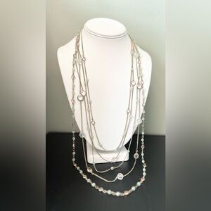 5 LAYERED CRYSTAL BEADS NECKLACE